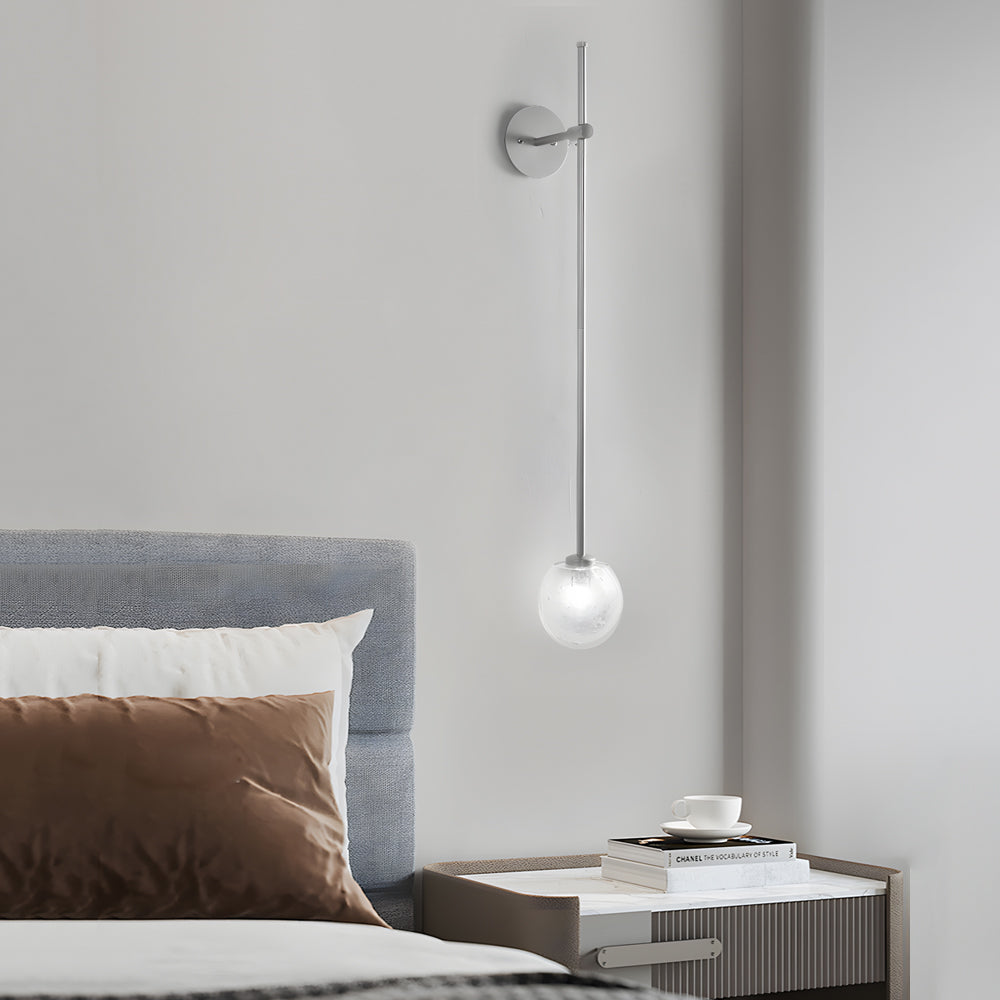 1 Light Glass Bubble Globe Slim Wall Light