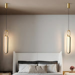 Minimalist Long Oval Rings 3 Step Dimming Led Copper Modern Pendant Lights Li002746
