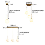Modern 1 3 Light White Glass Globe Island Pendant Light In Gold Finish