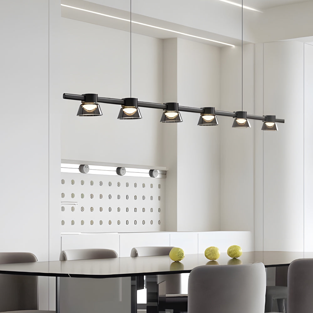 Ring Led Pendant With Smoke Gray Glass Shades