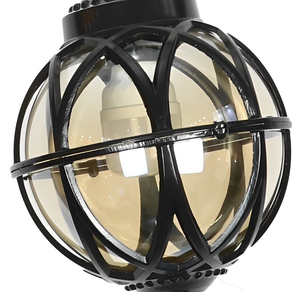 European Style Retro Pendant Aluminum Glass Hanging Ball Outdoor Ceiling Light