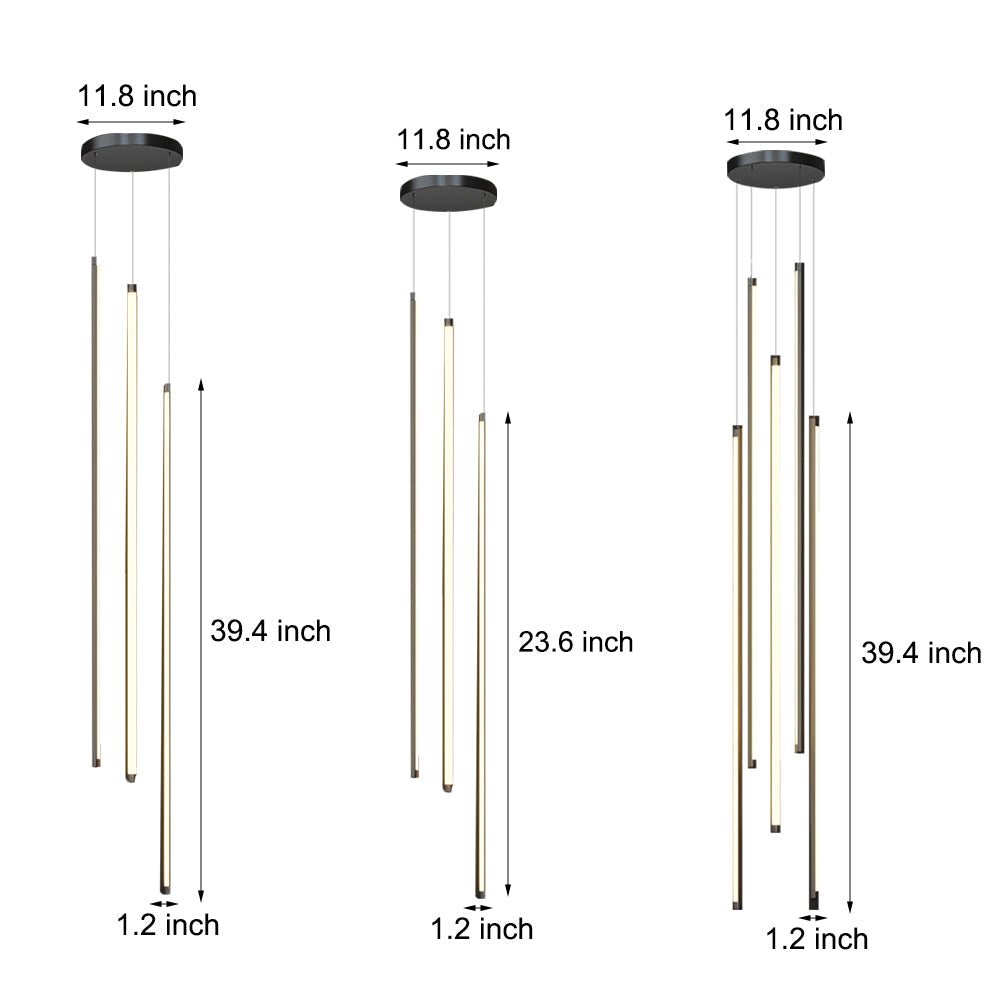 Modern Spiral Multi Strip Chandelier For Staircases