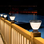 Round Led Black Modern Solar Post Light