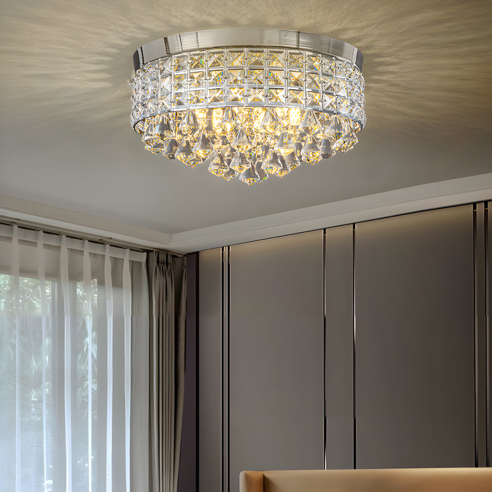 19 Round Crystal Pendants Led Ceiling Lights Fixture Ceiling Lamp