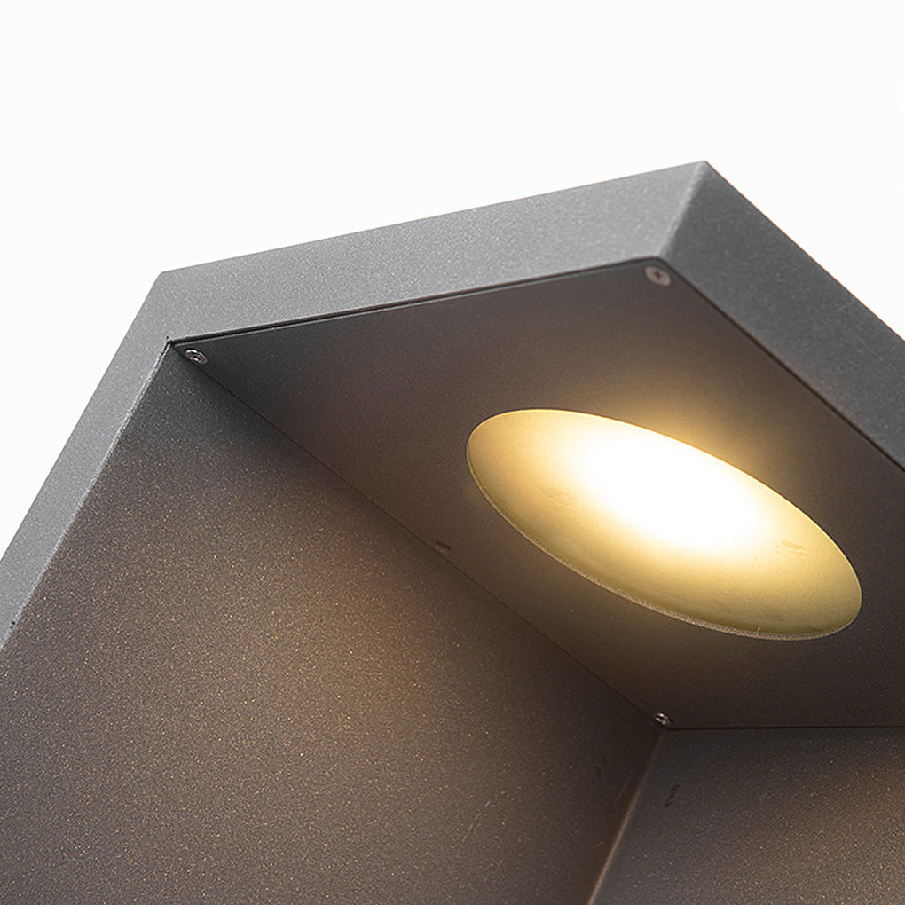 Modern Outdoor Path Light with Half-Cut Rectangular Design in Gray, LED 4.5W, IP54 Waterproof