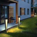Modern Solar LED Lawn Light in Gray Aluminum for Garden Pathways