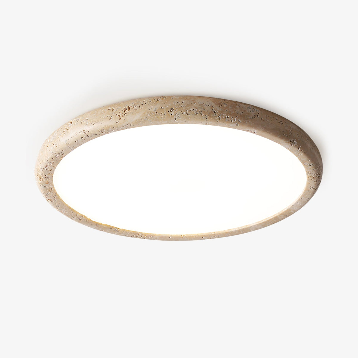 Solis Horizon Ceiling Light in Yellow Travertine | Modern Flush Mount LED