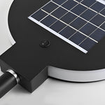 Modern Circular Black Solar LED Lawn Light for Garden Pathways