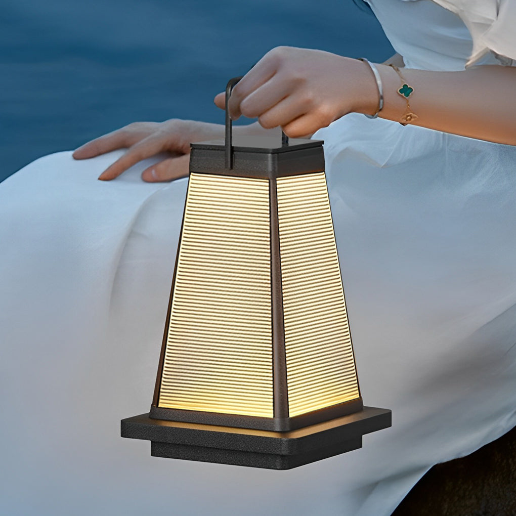 Square Portable Solar Outdoor Lantern Ha085030