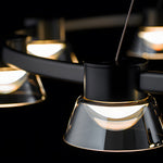 Ring Led Pendant With Smoke Gray Glass Shades