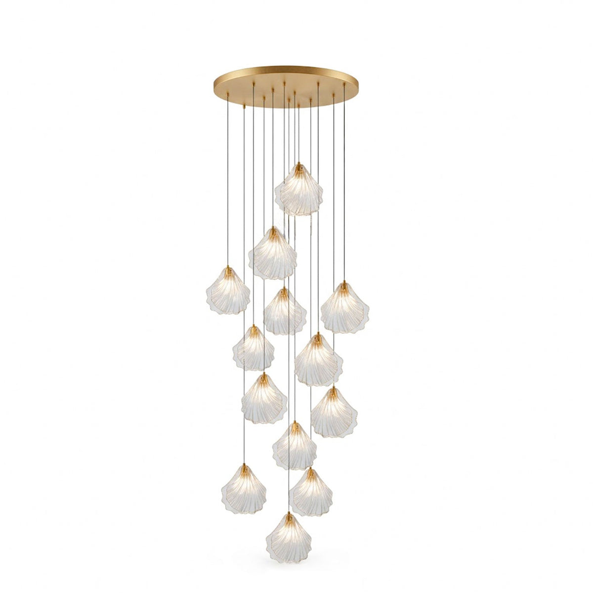 Shell Mini Pendant Light – Hand-Blown Glass & Brass