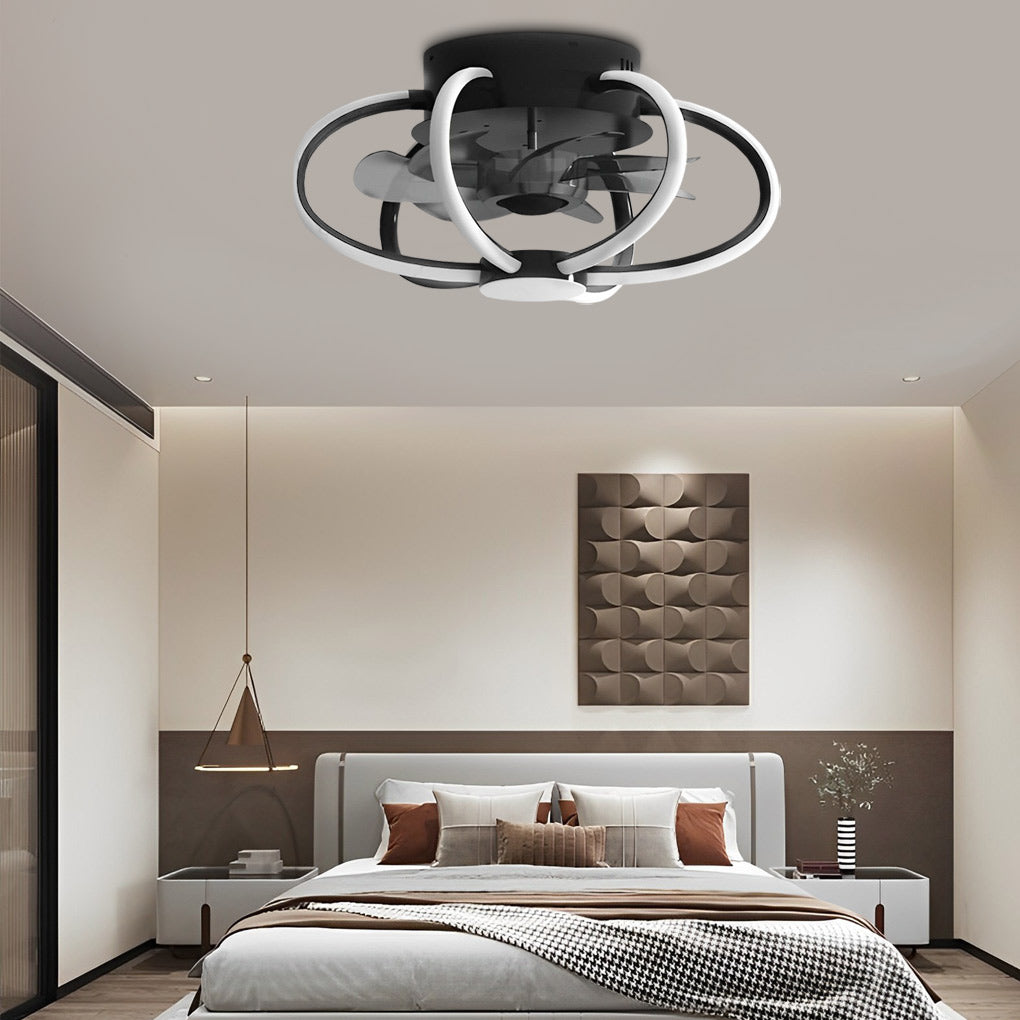 Flower Bladeless Ceiling Fans With Remote Ha082877