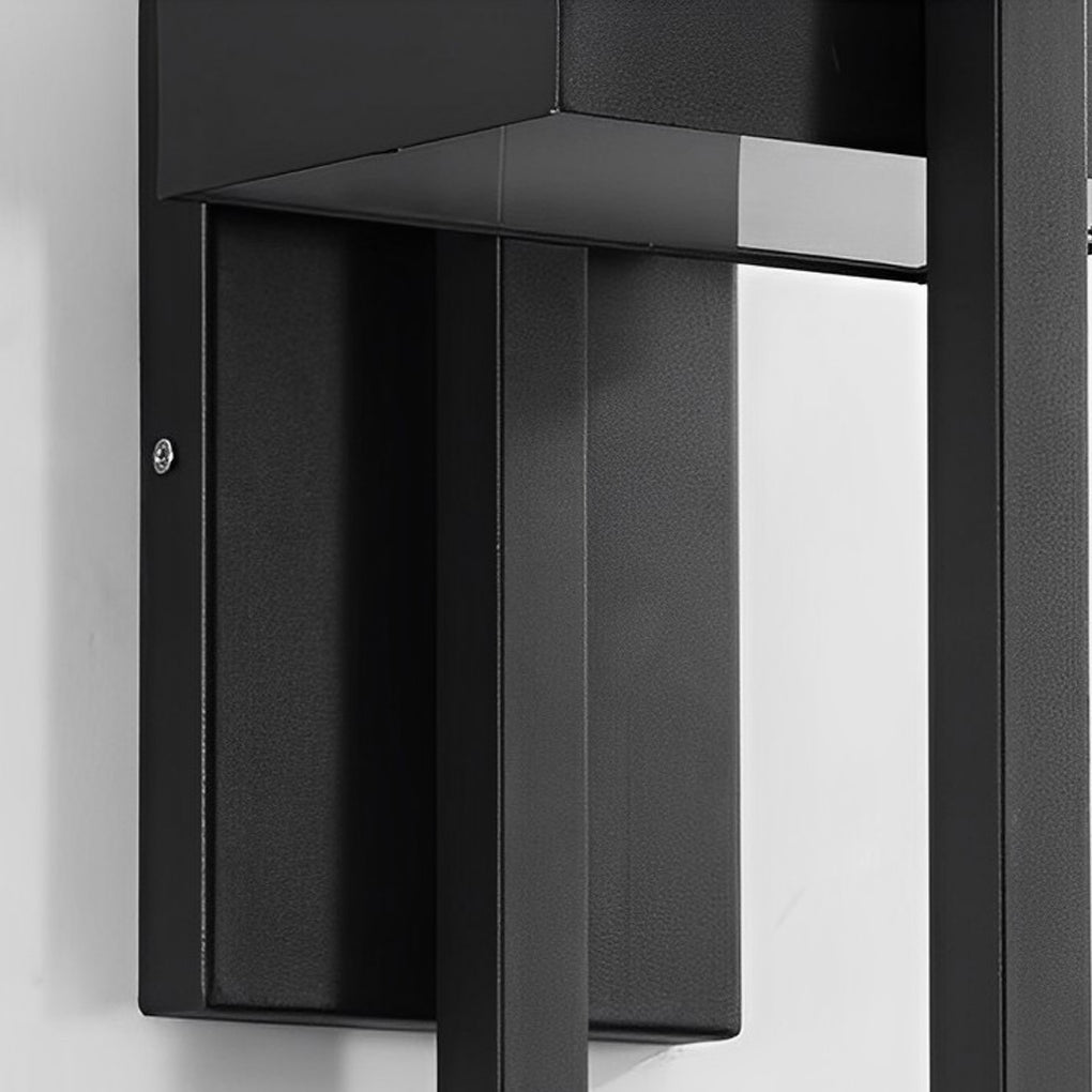 Rectangular Black Outdoor Wall Lamp Ha077342