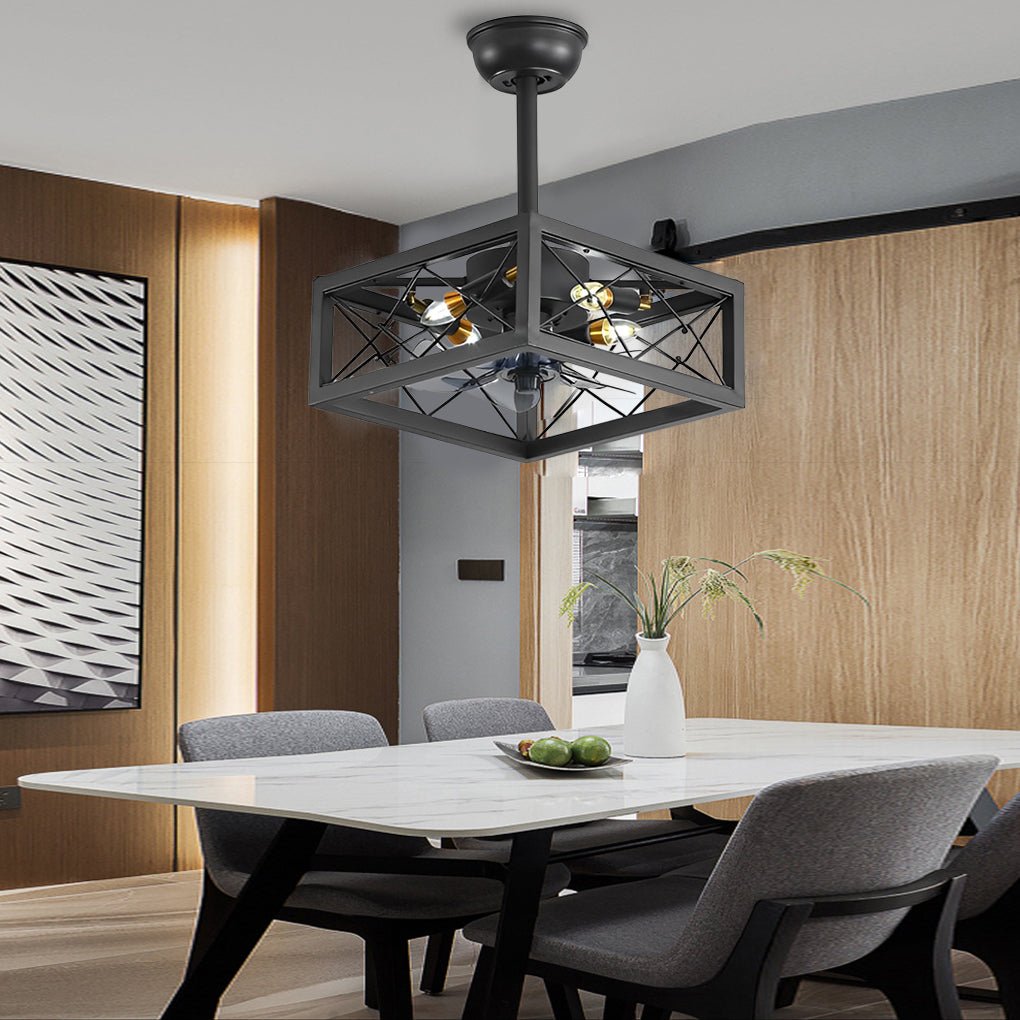 Retro Led Bladeless Ceiling Fans With Remote Ha084443