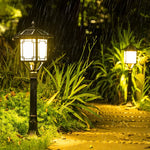 Solar LED Post Light with 3-Step Dimming, Die-Cast Aluminum Outdoor Lamp