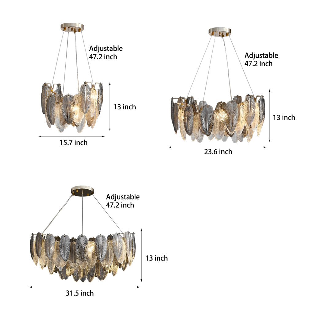 Feathers Glass Modern Chandelier Li002508