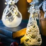 Lumière Céleste Glass Angel LED Table Lamp – Ethereal Night Light for Modern Interiors
