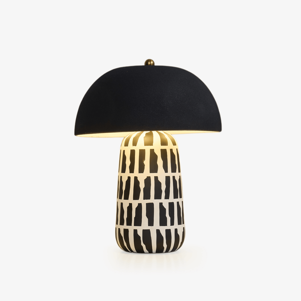 Geometric Ceramic Table Lamp with Black Fabric Shade for Modern Interiors