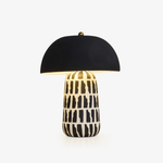 Geometric Ceramic Table Lamp with Black Fabric Shade for Modern Interiors