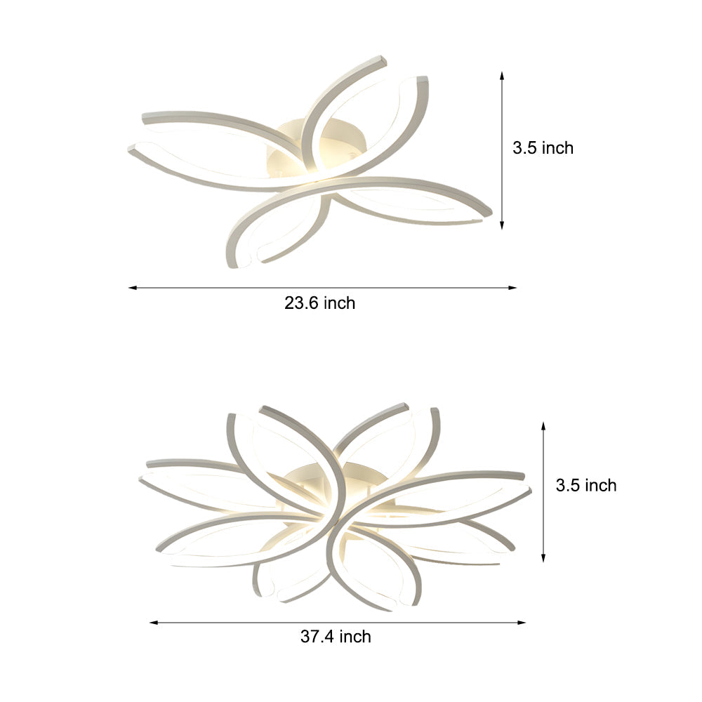 Led Flush Mount Flower Shaped Acrylic Ceiling Light White Gray Ceiling Lighting Fixture For Living Room