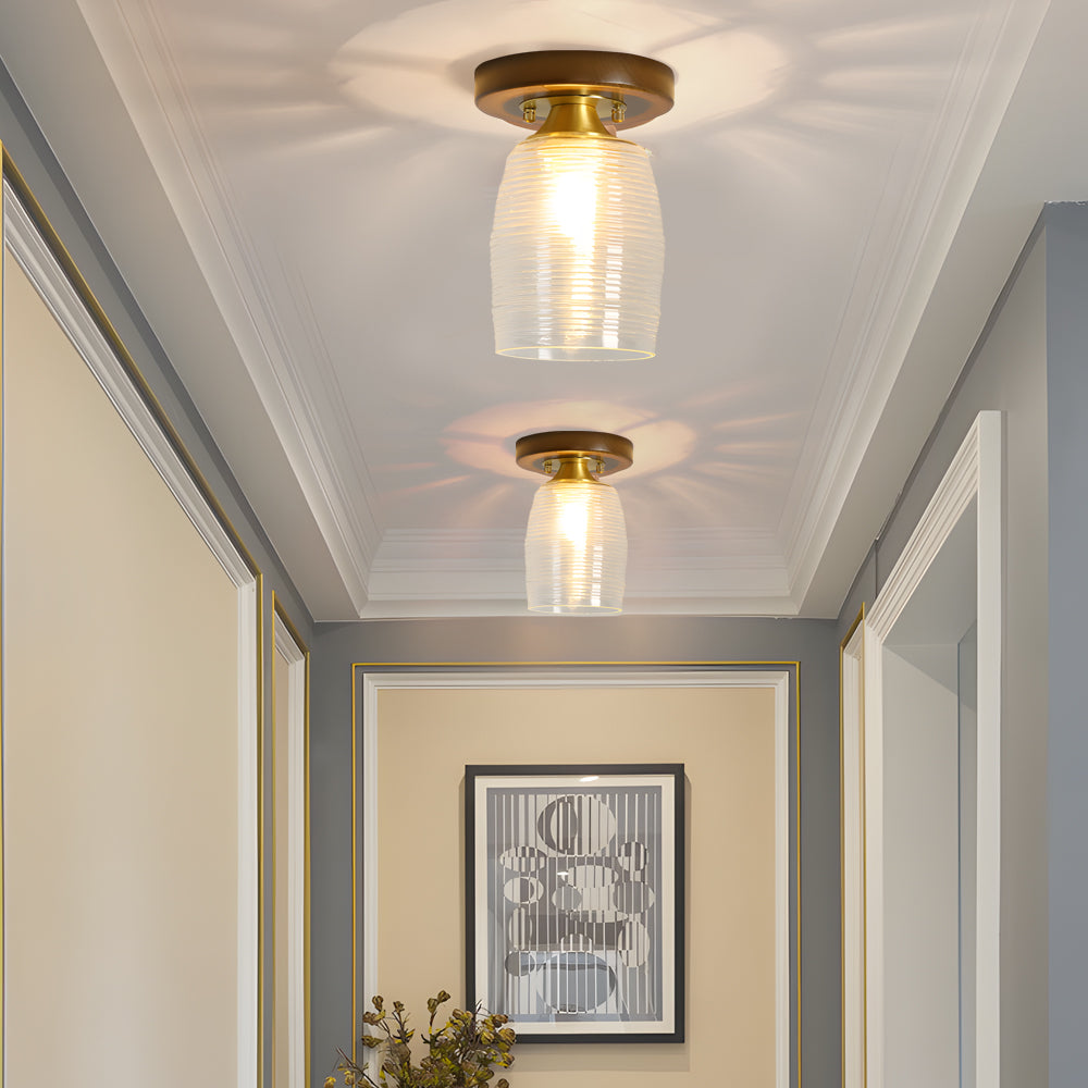 Square Iron Frame American Country Style Ceiling Light Fixture 1