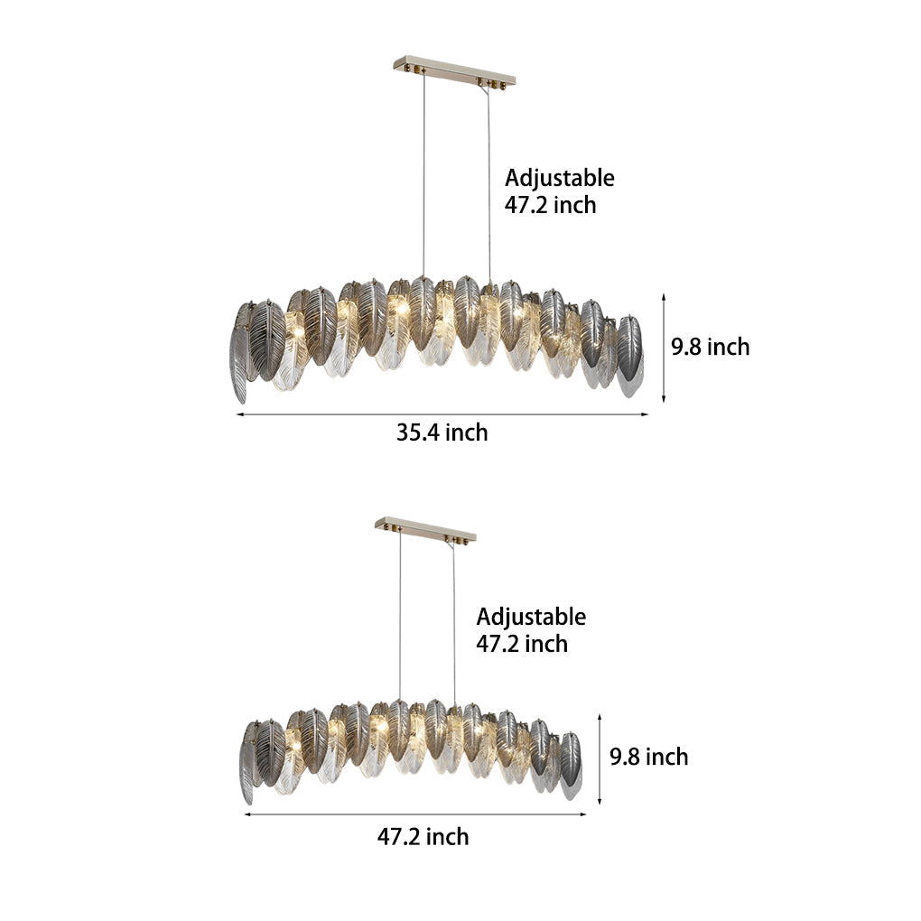 Feathers Glass Modern Chandelier Li002508
