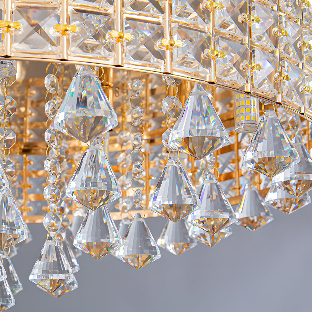 19 Round Crystal Pendants Led Ceiling Lights Fixture Ceiling Lamp