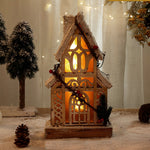 Artisan Wooden Christmas Village Houses with Warm Glow