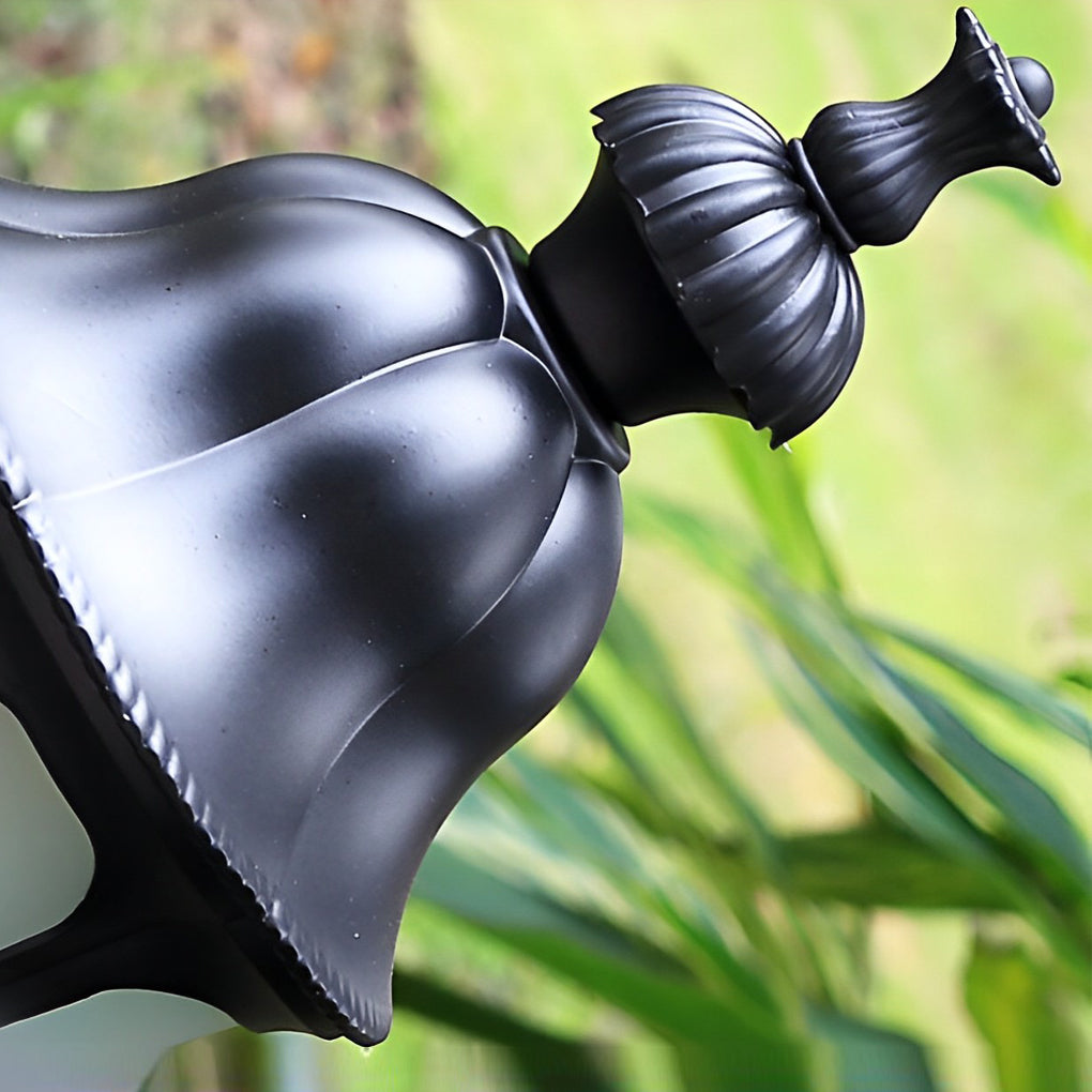 European-Style LED Pathway Lamp Post in Black for Garden and Courtyard