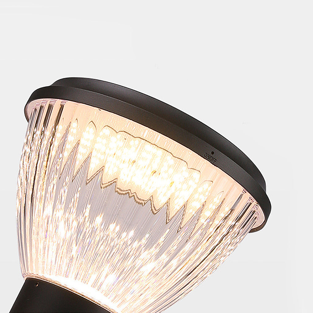 Round Led Black Modern Solar Post Light