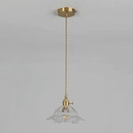 Bronze Walnut Wood Amber Patterned Glass Chandelier