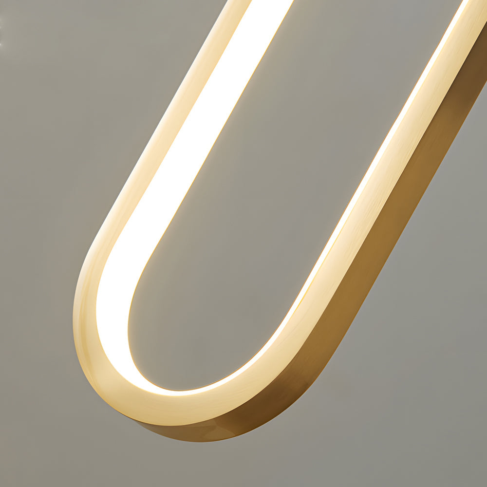 Minimalist Long Oval Rings 3 Step Dimming Led Copper Modern Pendant Lights Li002746