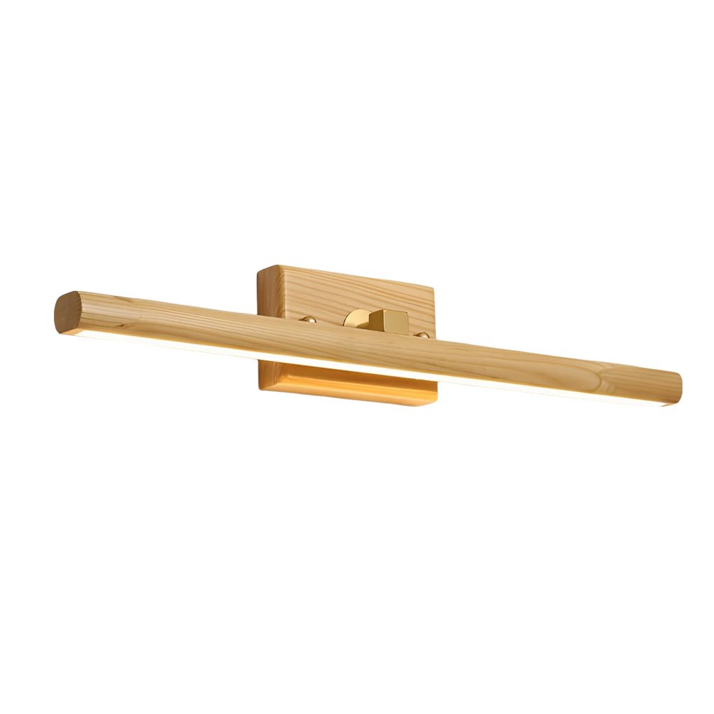 Rotatable Wood LED Vanity Light with Brass Accents for Modern Bathrooms