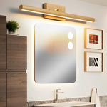 Rotatable Wood LED Vanity Light with Brass Accents for Modern Bathrooms