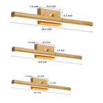Rotatable Wood LED Vanity Light with Brass Accents for Modern Bathrooms