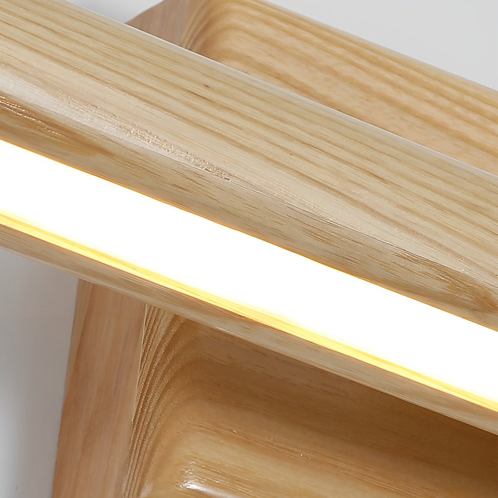Rotatable Wood LED Vanity Light with Brass Accents for Modern Bathrooms