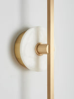 Zylaro Stone Wall Light – Brushed Brass & Marble LED Sconce