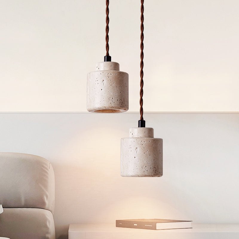 Elemental Travertine Mini Pendant Light in Natural Stone