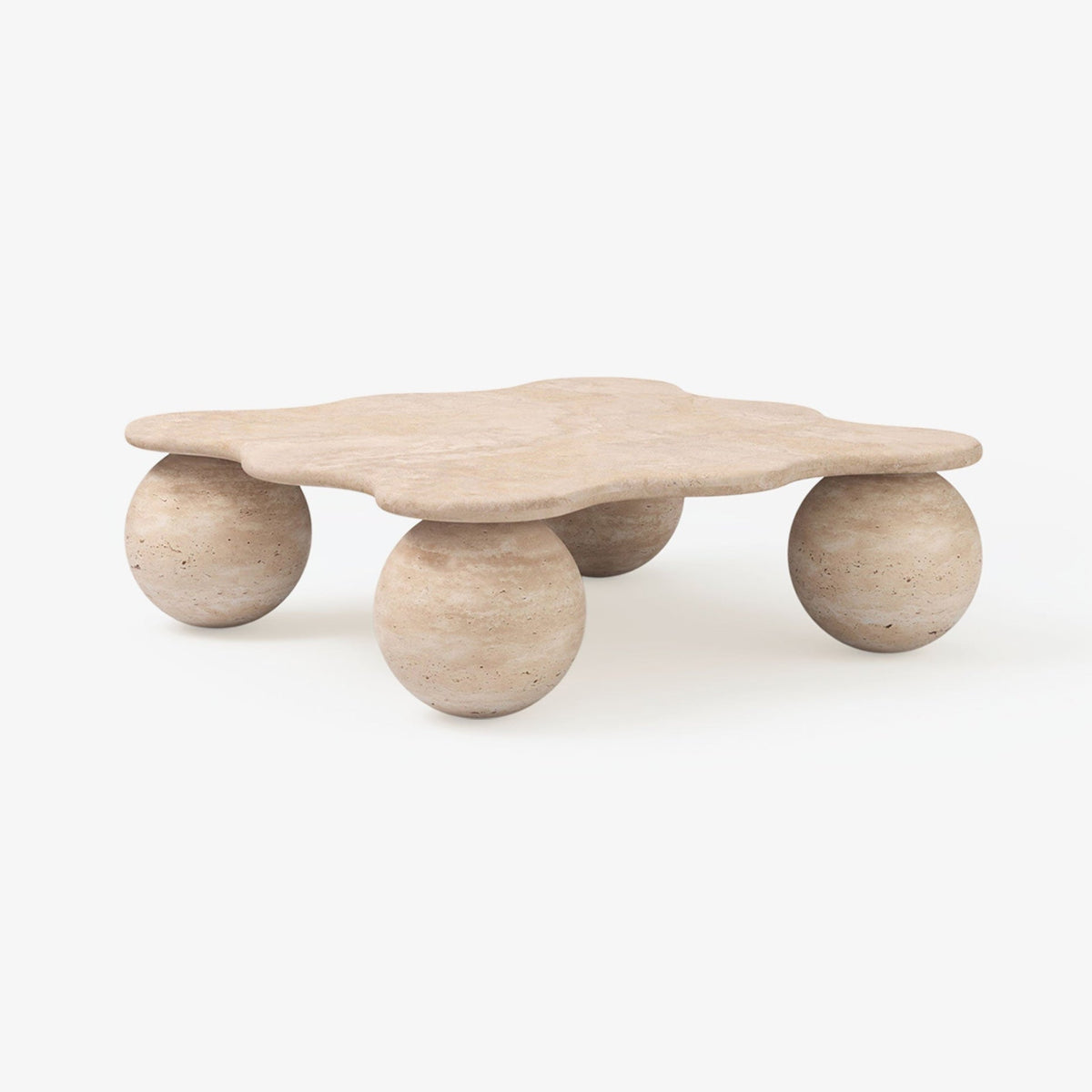 Mesa Pebble Coffee Table in Natural Stone – Sculptural Marble & Travertine