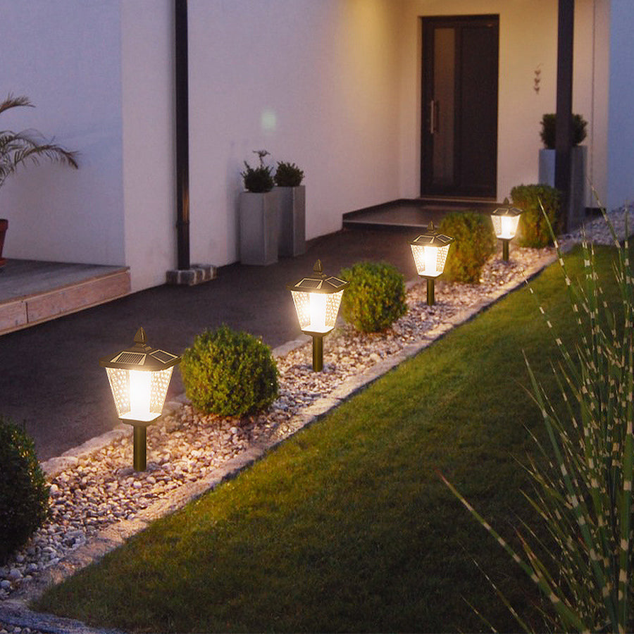 Solar-Powered LED Lawn Stakes for Outdoor Landscape Lighting
