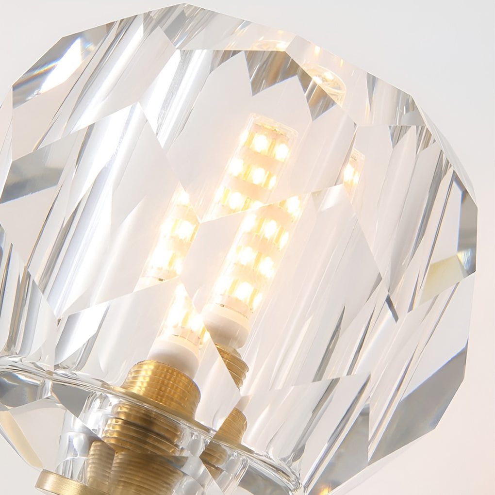 Ball Shaped Led Crystal Gold Postmodern Wall Lamp