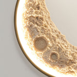 Round Resin Moon Crescent Led Hardwired Outdoor Wall Light