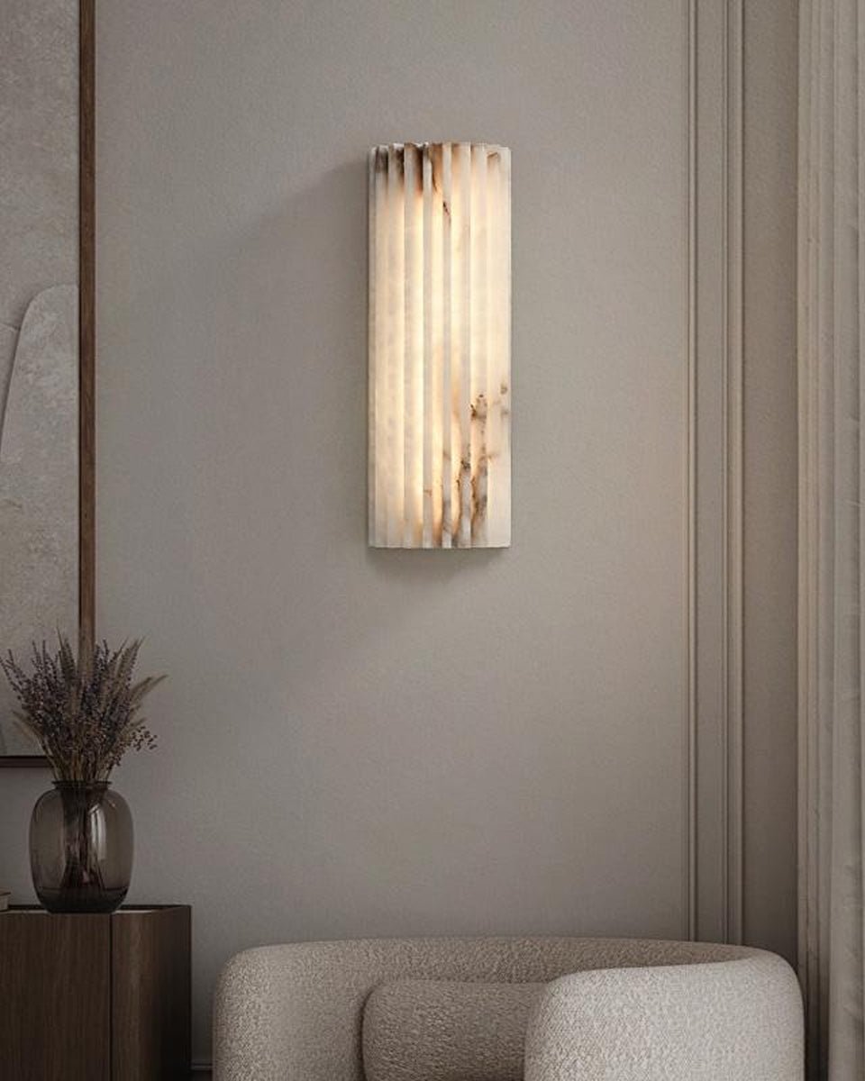 Alvia Alabaster Wall Sconce — Natural Stone LED Wall Light