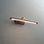Luxe Brass Walnut Linear Wall Light