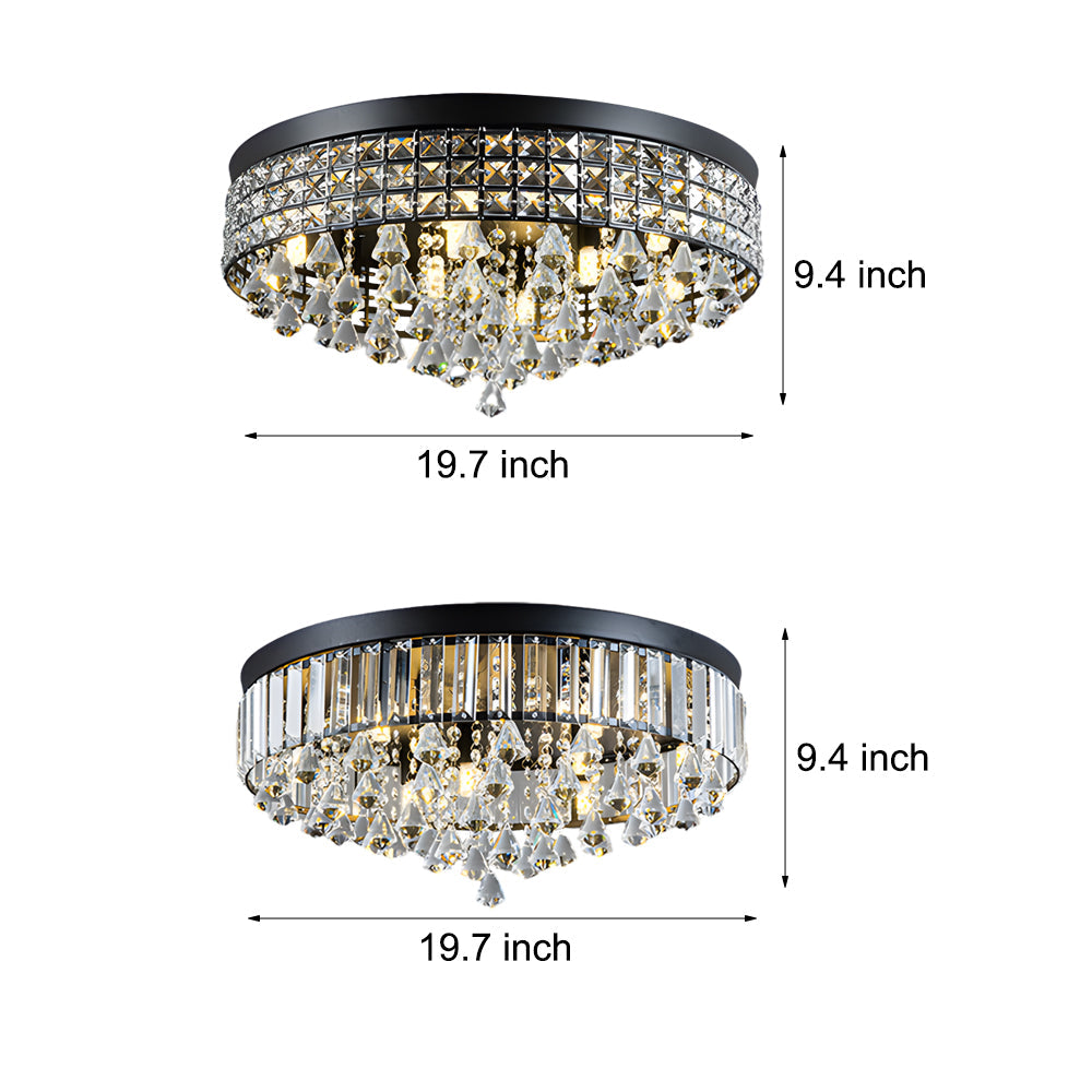 19 Round Crystal Pendants Led Ceiling Lights Fixture Ceiling Lamp