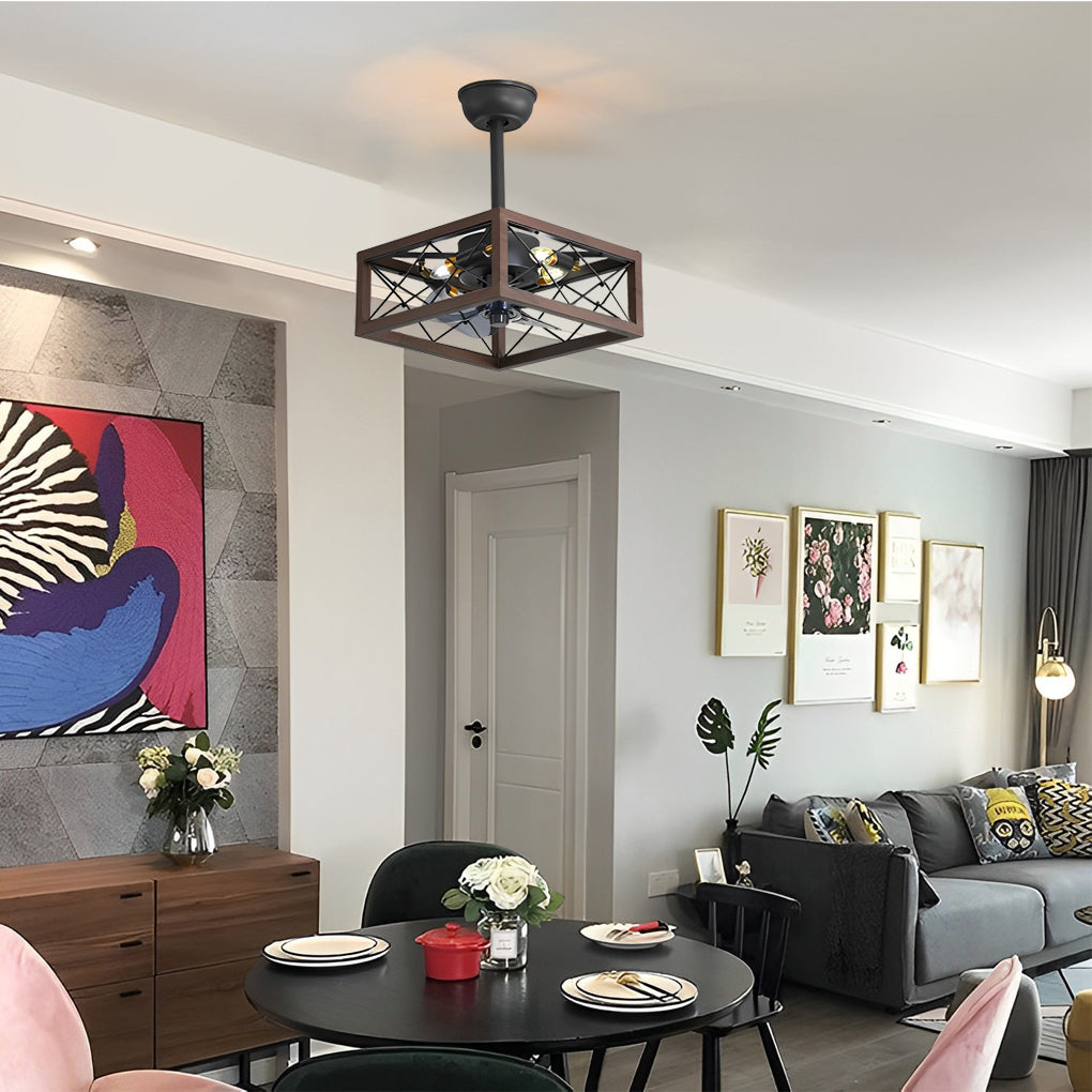 Retro Led Bladeless Ceiling Fans With Remote Ha084443