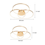 Aurelia Trio Ring LED Ceiling Light – Modern Nordic Semi Flush Mount