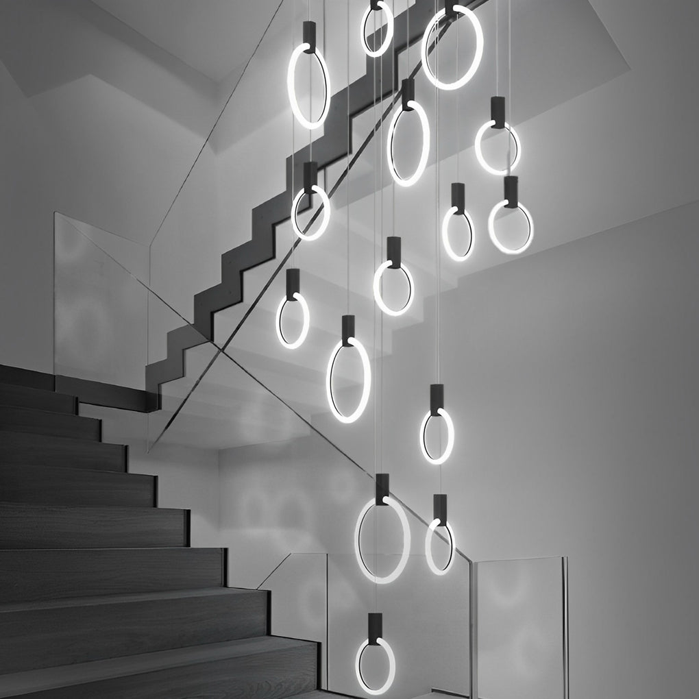 Minimalist Nordic Duplex Stair Chandelier Ha084864