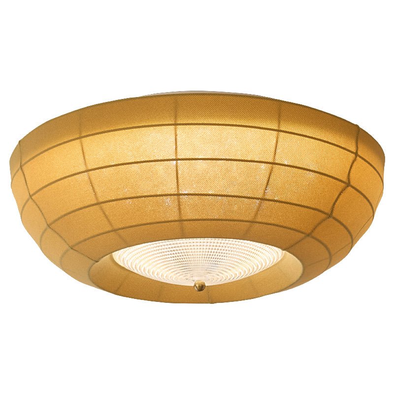 Thalina Fabric Ceiling Light in Olive Green – Modern Flush Mount LED