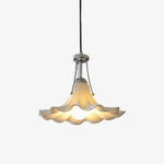 Mugena Floral Glass Pendant Light in Chrome for Dining and Living Spaces